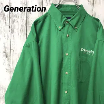 C2490 Generation 긴팔 셔츠 자수 워크 셔츠 오버 사이즈
