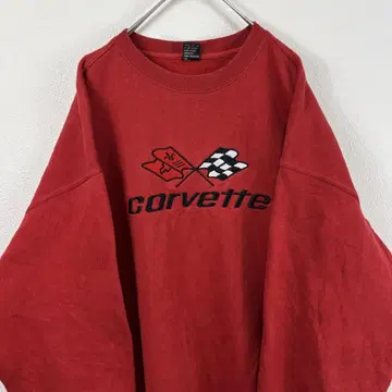 USA 구제 의류 corvette 자수 맨투맨 기업계