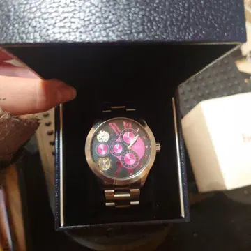 Figeo 핑크 손목시계 자동 와인딩