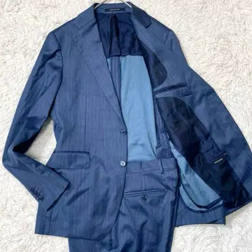 [ 새상품급 실크 혼방 ] 딸리아또레 수트 셋업 헤링본 블루 48