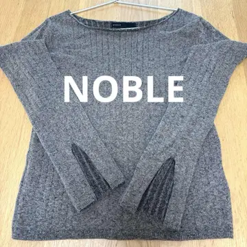 노블 NOBLE 리브 긴팔 니트 알파카 50% 브라운