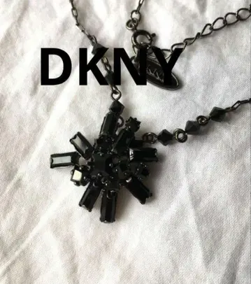 빈티지 DKNY 큐빅 블랙 코팅 목걸이