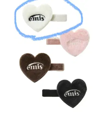 emis 하트 헤어핀 화이트