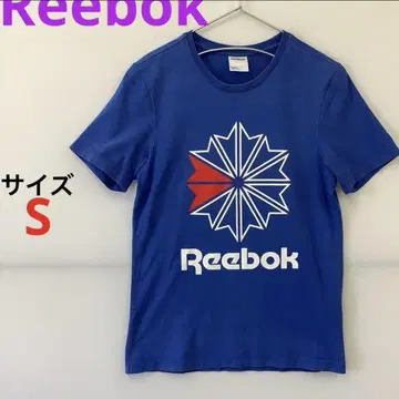 Reebok 반팔 T셔츠 S 빅 로고 블루 스포츠 코튼 100