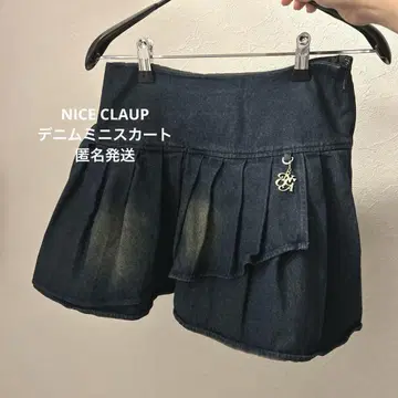 NICE CLAUP 데님 프릴 미니 스커트