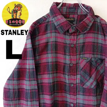 USA 구제 의류 STANLEY 플란넬 셔츠 L 블랙 레드 체크