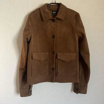 ZARA 브라운 페이크 스웨이드 자켓