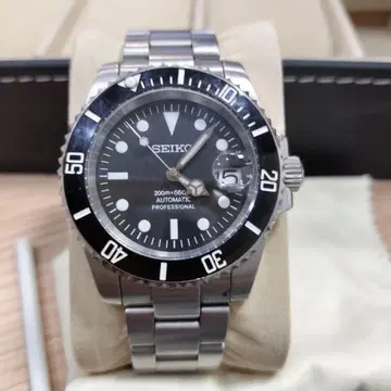 SEIKO 자동 와치 블랙 200m 방수 시계 부품 3개
