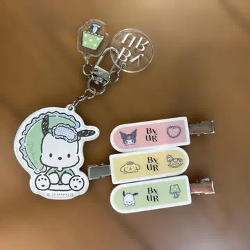 산리오 캐릭터 헤어핀 & 키링 세트