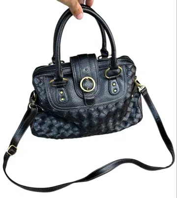 braid leather 2way shoulder bag