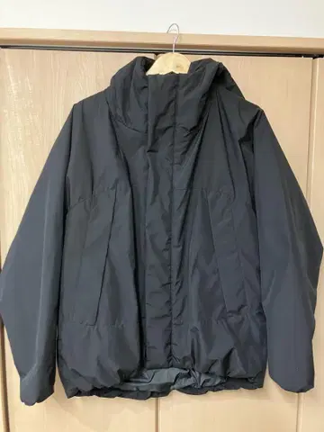 무인양품 후드 자켓 점퍼 L 블랙 남성용 워셔블 충전솜