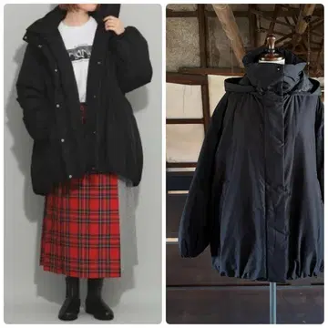 24aw Ray Beams 중면 볼륨 후드 블루종 사이즈 0