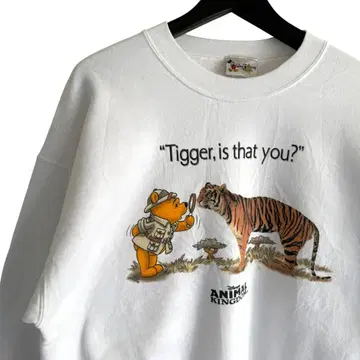 90s 빈티지 Disney 티거 ANIMAL 화이트 맨투맨 L16
