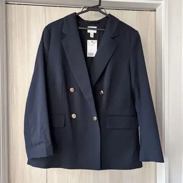 택 포함 새상품 H&M 더블 브레스트 테일러드 자켓 네이비