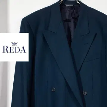 90s 이탈리아제 REDA 더블 자켓 짧은 기장 네이비 그린 44R