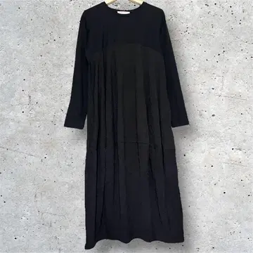 비어즐리 BEARDSLEY 자카드 말 원피스 롱 긴팔 블랙