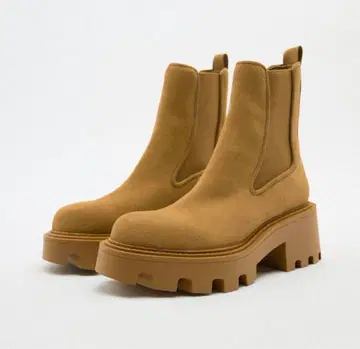 ZARA 자라 트랙 밑창 사이드 고어 부츠 스웨이드
