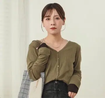 yumi tal.by yumi 가디건 카키 온라인 한정판 L