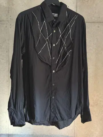 sulvam/21AW 실버 라인 스탠드 카라 레이온 셔츠