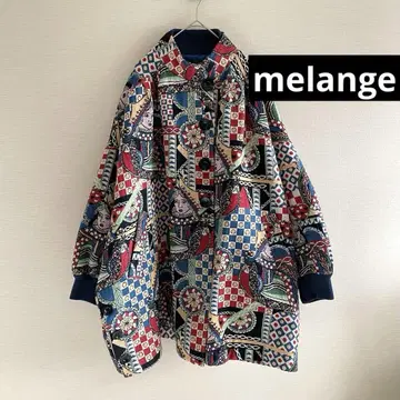 새상품급 melange 고블랑 직조 코트 트럼프 무늬 돌먼 슬리브