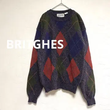 빈티지 BRITGHES USA 구제 의류 레트로 총 패턴 니트 남성용 M