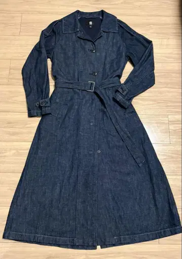 g-stage 다크 데님 트렌치코트 허리 벨트 포함