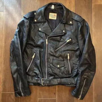 80s vintage umr 가죽 더블 라이더 자켓 구제 의류 XL
