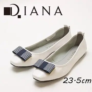 B7733 다이애나 리본 가죽 플랫 발레 신발 23.5cm