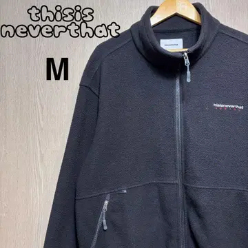 thisisneverthat 플리스 자켓 M 블랙 자수 로고