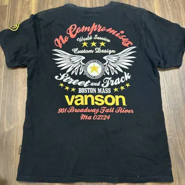 vanson 블랙 L 사이즈 T셔츠 윙 디자인