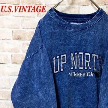 레어 U.S.VINTAGE 빈티지 맨투맨 자수 블루 L