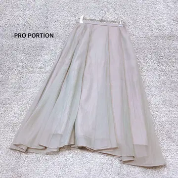 [ PROPORTION ] 샤이니 에어리 스커트 무릎 아래 더스티 핑크