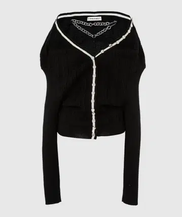 CLASSIC RUFFLE NECKLACE CARDIGAN