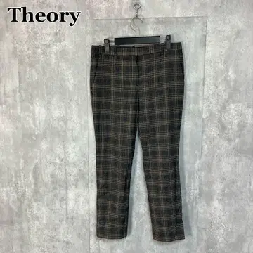Theory 체크 크롭 팬츠 AUBURN PLAID/TREECA