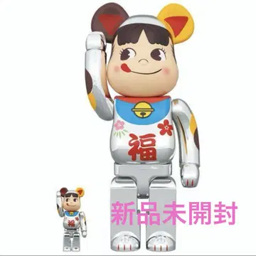 BE@RBRICK 마네키네코 페코짱 후쿠 은도금 100% & 400%