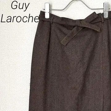 Guy Laroche 롱 스커트 플레어 울 혼방 안감 부착 심플