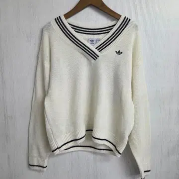 아디다스 오리지널 여성용 스웨터 M 화이트 자수