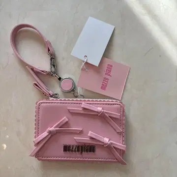 mezzopiano 핑크 카드 케이스 리본