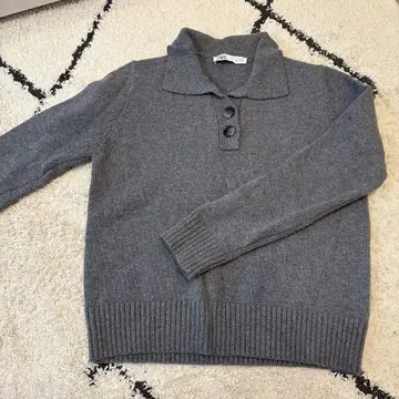 ZARA 성숙/러블리 그레이 폴로넥 스웨터
