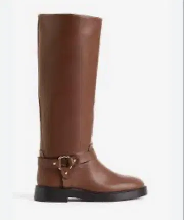H&M 니하이 바이커 부츠 브라운