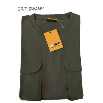 GRIP SWANY 기어 포켓 와이드 롱 슬리브 티 미사용 XL 올리브
