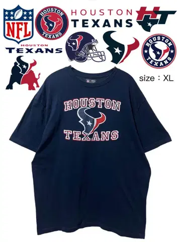 NFL 휴스턴 텍산스 T셔츠 XL 네이비 USA 구제 의류