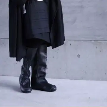 antiqua 천연 가죽 레이스업 롱 부츠 LL