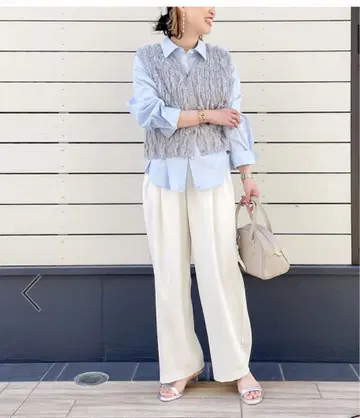 노리즈 2025ss 더블 크로스 새틴 이지 와이드 팬츠 화이트 34