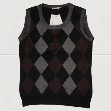 E291@ BARNEYS NEW YORK 아가일 무늬 니트 베스트
