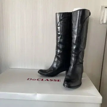 DoCLASSE 블랙 롱 가죽 부츠 22.5