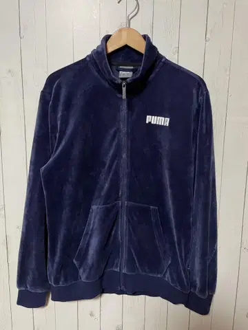 PUMA 네이비 벨로아 집업 저지