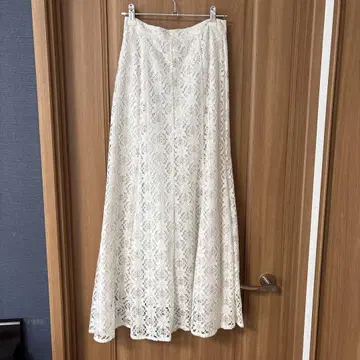 아이보리 레이스 롱 스커트 M 사이즈
