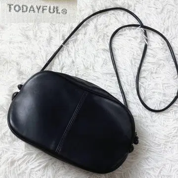 투데이풀 인조 가죽 숄더백 장지갑 사선 파우치 블랙