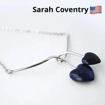Sarah Coventry/1970년대 네이비 하트형 펜던트 목걸이